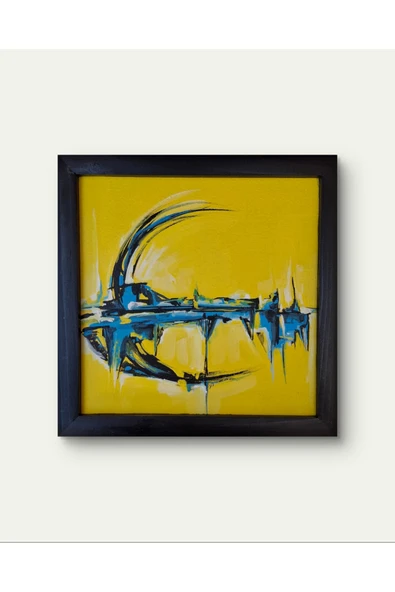 Feoly Art Modern Soyut Tablo – El Boyaması – 22x22 Ev Dekorasyon Tablosu – MDF Üzeri Akrilik ürün görseli 1