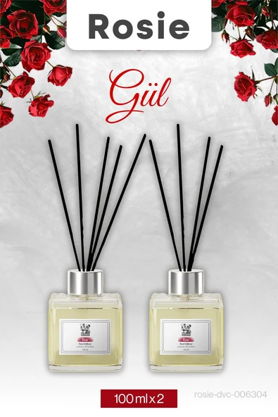 Rosie 2 adet Gül Çubuklu Oda Kokusu 100 ml ürün görseli 1