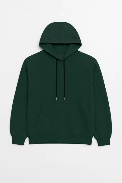 Kadın Kapüşonlu Cepli Nefti Sweatshirt - Resim 2
