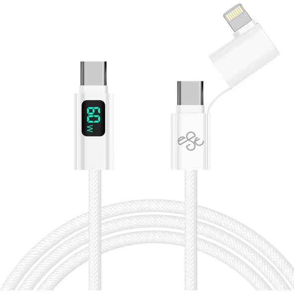 Eagleton S171-2 60W 2in1 LCD Usb-C To Usb-C-L Hızlı Şarj Kablosu ürün görseli 1