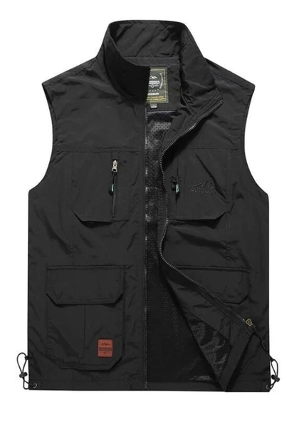 İçi Peluşlu Siyah Renk Outdoor Kışlık Yelek ürün görseli 1