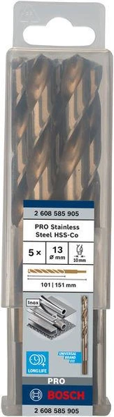 HSS-Co Metal Matkap Ucu 13*151 mm 5li ürün görseli 1