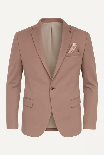 Vizon Erkek Blazer Ceket – Esnek Comfort Kumaş, İtalyan Kesim, Tek Düğmeli Slim Fit Şık Model ürün görseli 1