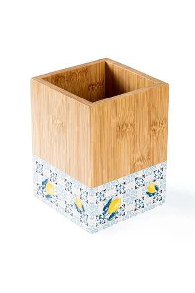 Tantitoni BAMBU DESENLİ ÇATAL KAŞIK BIÇAK KUTUSU 13.5X10CM ürün görseli 1