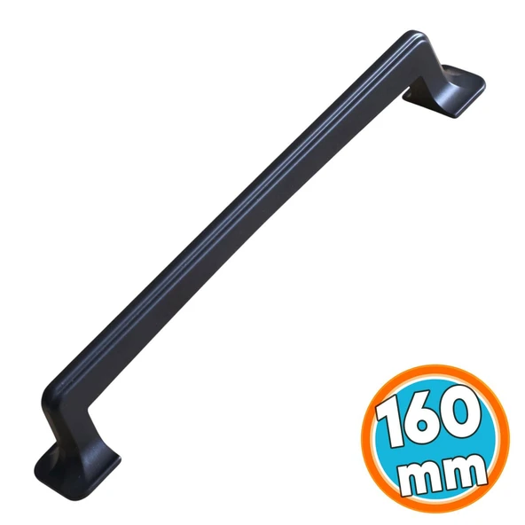 Mutfak Çekmece Mobilya Dolap Dolabı Kapak Kulpları Kulpu Kulbu 16 cm 160 mm Siyah Metal Kulp ürün görseli 1