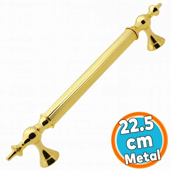 Sürgülü Kapı Çekme Kolu Tutma Kulpu Kulbu Çelik Dış Kapı Tutamağı Kol Gol Altın 22.5 Cm ürün görseli 1