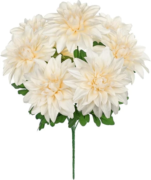 Yapay Çiçek Krem 7li Yıldız Çiçeği Demeti 40*30cm ürün görseli 1