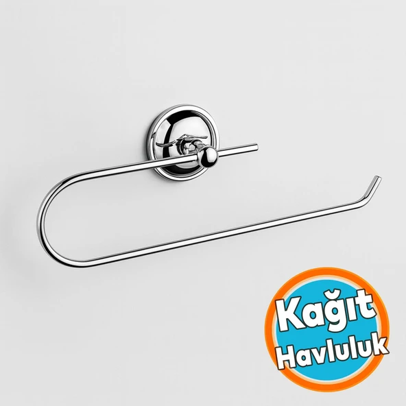 Kağıt Havluluk Krom Gümüş Metal Duvara Monte Vidalı Banyo Tuvalet Mutfak Kağıt Havluluk 25 cm ürün görseli 1