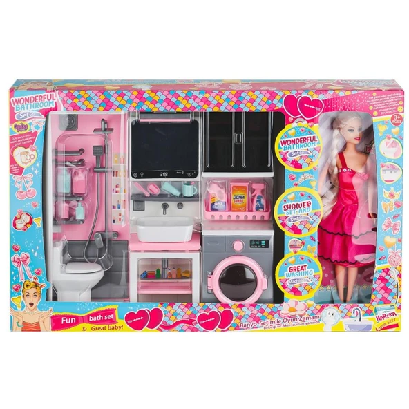 OYD-02393 Bebek ile Banyo Seti Oyun Zamanı -Oydaş Oyuncak ürün görseli 1