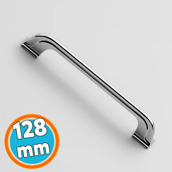 Mobilya Mutfak Dolabı Çekmece Dolap Kapak Kulpu Kulpları Kulbu Krom Metal Kulp 128 Mm Düz ürün görseli 1