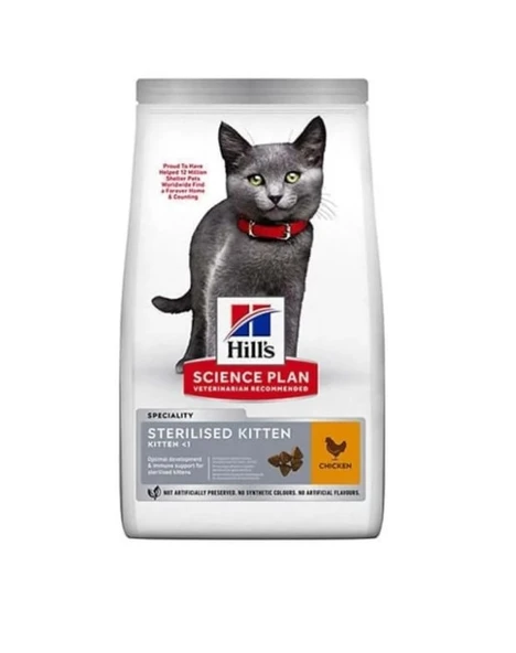 Hill's Sterilised Kitten Tavuklu Kısırlaştırılmış Açık Yavru Kedi Maması 1,5 KG ürün görseli 1
