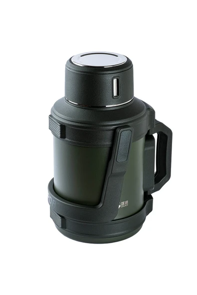 OKADI OUTDOOR YEŞİL KULPLU PASLANMAZ ÇELİK TERMOS 3L ürün görseli 1