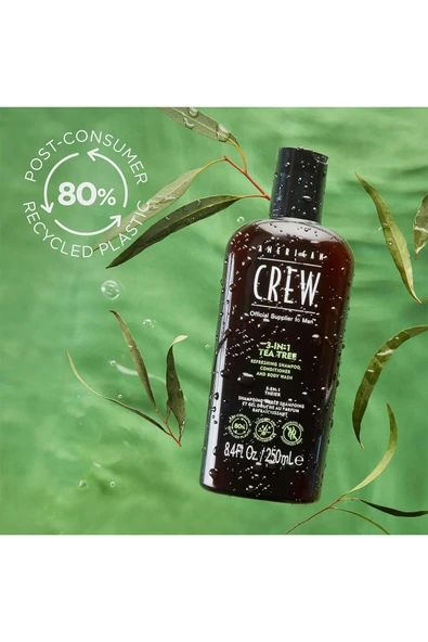American Crew Men Tea Tree 3’ü 1 Arada Şampuan 250ML - Resim 3