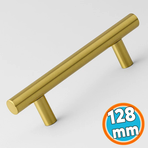 Mobilya Mutfak Çekmece Dolap Dolabı Kulbu Kulpu Kulpları (128 mm - 12.8 cm) Gold Altın Metal ürün görseli 1