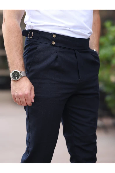 Keten Old Money Pantolon - Resim 6