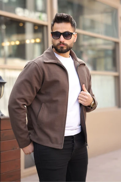 Şık ve Basic Slim Fit Kaşe Ceket - Resim 4