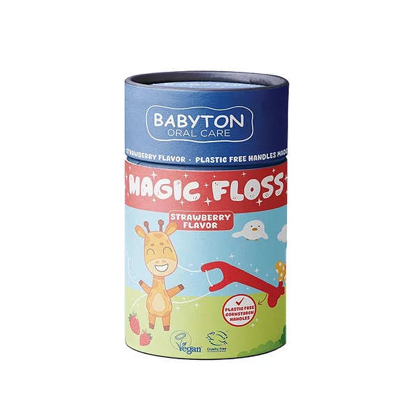 Babyton  Magic Floss Çocuklar İçin Diş İpi Çilek Aromalı 30 Adet ürün görseli 1
