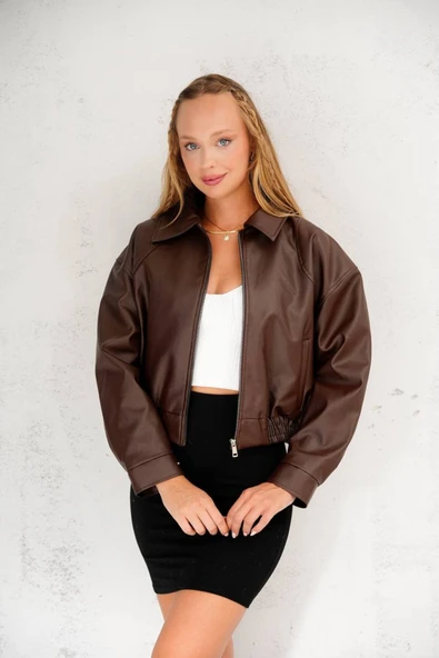 Oversize Basic Deri Ceket - Sokak Modasının Yeni İkonu - Resim 3