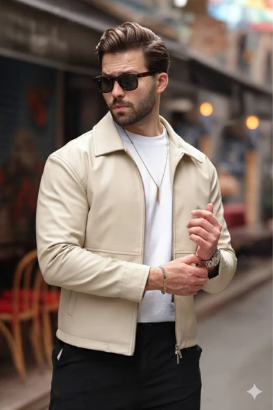 Basic Oversize Deri Ceket - Çift Fermuarlı İkonik Tasarım - Resim 2