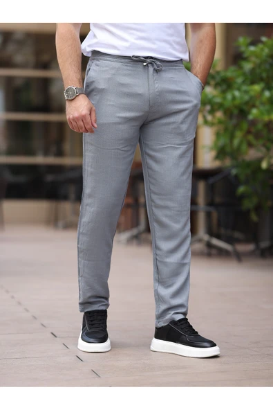 Keten Jogger Pantolon - Resim 6