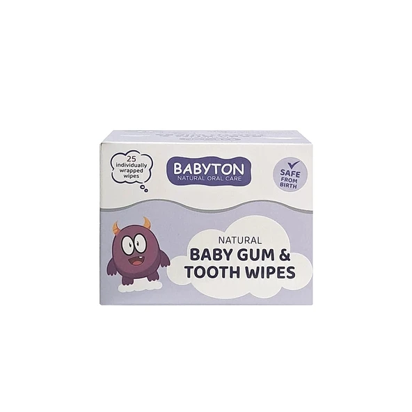 Babyton Natural Baby Gum & Tooth Wipes Bebekler İçin Diş Ve Damak Temizleme Mendili (25 adet) ürün görseli 1