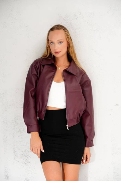 Oversize Basic Deri Ceket - Sokak Modasının Yeni İkonu - Resim 5