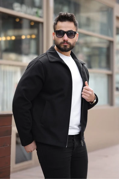 Şık ve Basic Slim Fit Kaşe Ceket - Resim 11