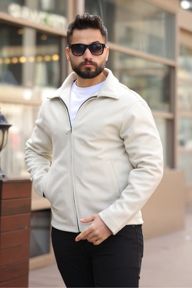 Şık ve Basic Slim Fit Kaşe Ceket - Resim 3