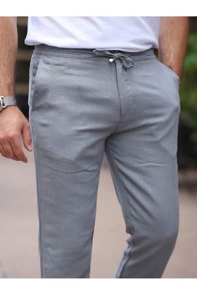 Keten Jogger Pantolon - Resim 4
