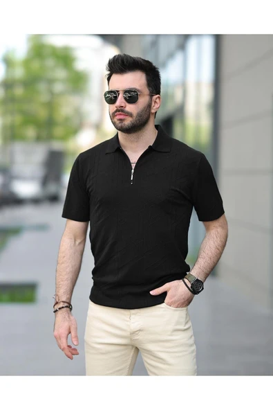 Fermuarlı Triko Tshirt - Resim 8