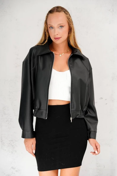 Oversize Basic Deri Ceket - Sokak Modasının Yeni İkonu - Resim 10