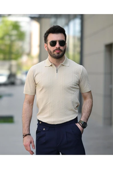 Fermuarlı Triko Tshirt - Resim 11