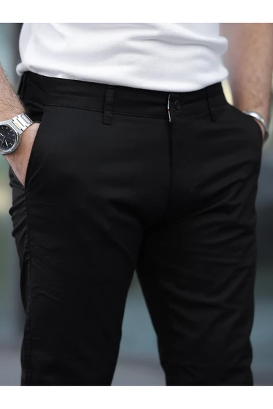 Slim Fit Chino Keten Pantolon - Resim 11