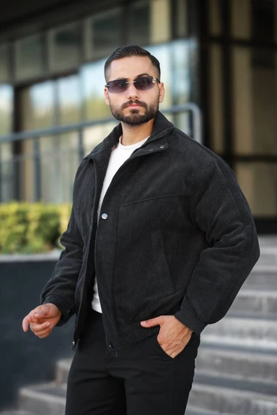 Tasarım Oversize İçi Kapitone Dolgulu Kadife Ceket ürün görseli 1