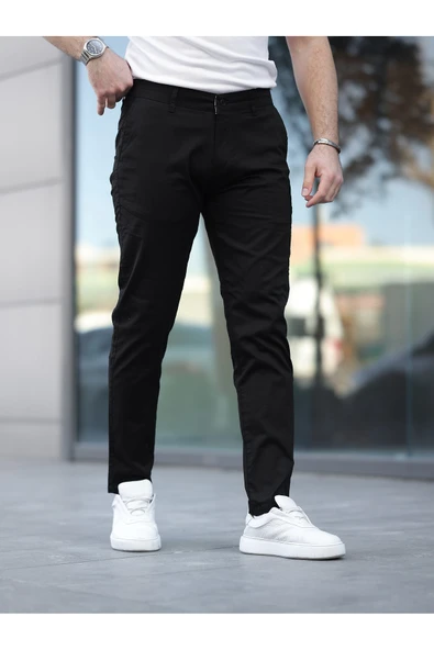 Slim Fit Chino Keten Pantolon - Resim 10