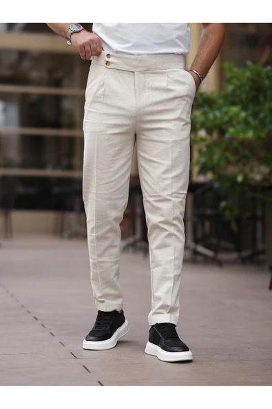 Keten Old Money Pantolon - Resim 2