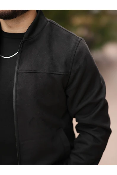 Yeni Sezon Kolej Bomber Süet Ceket - Resim 5
