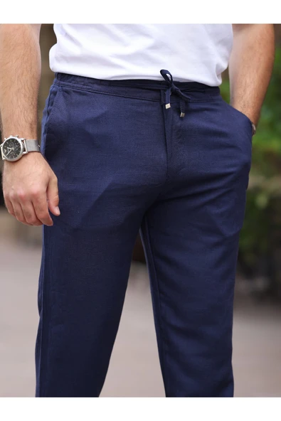 Keten Jogger Pantolon - Resim 7