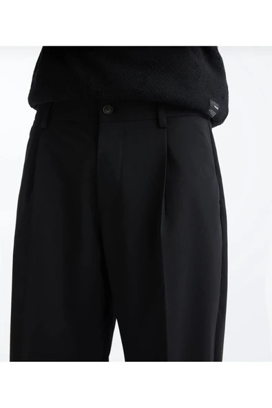 Basic Geniş Kalıp Kumaş Pantolon - Resim 3