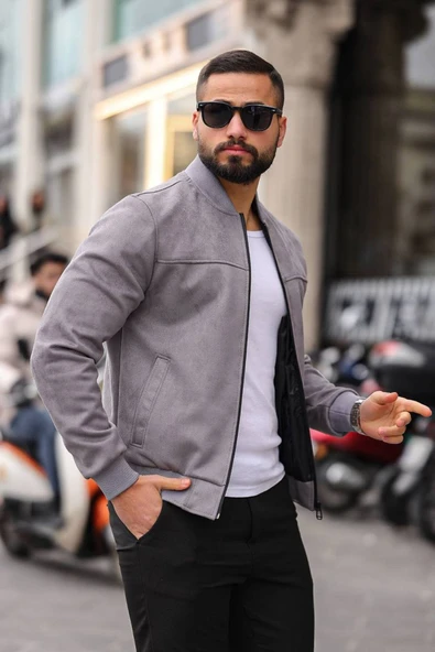 Erkek Süet Kolej Ceket - Resim 3