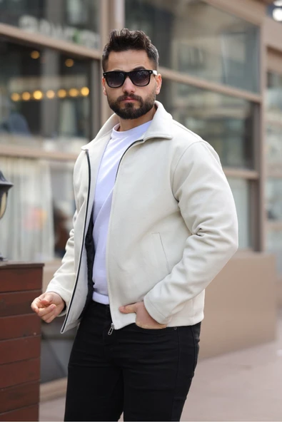 Şık ve Basic Slim Fit Kaşe Ceket - Resim 2