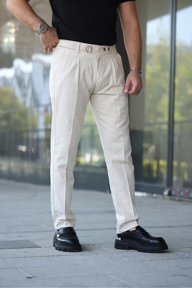 Tasarım İtalyan Model Keten Pantolon - Resim 8
