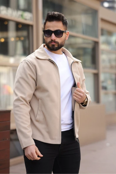 Şık ve Basic Slim Fit Kaşe Ceket - Resim 8