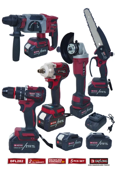 DAFLONG ULTRA 5'Lİ SET 600NM TORKLU-KIRICI DELİCİ HİLTİ-DEVİRLİ TAŞLAMA-MATKAP-DAL BUDAMA DFL-282 ürün görseli 1