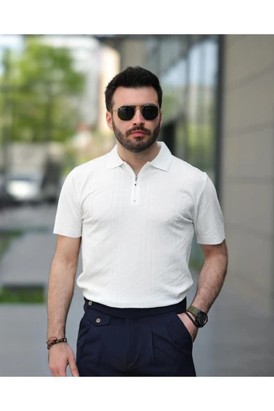 Fermuarlı Triko Tshirt ürün görseli 1