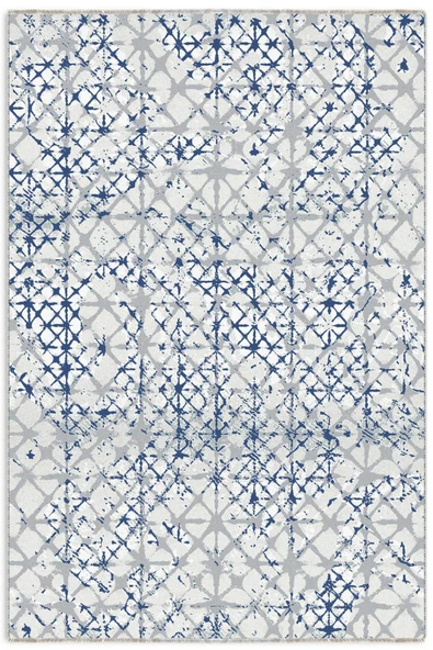 Pastel Home Tasarım Şönil Halı Kilim Yolluk Kaymaz Kendinden Saçaklı Yıkanabilir Mavi Gri Mutfak Salon Koridor ürün görseli 1