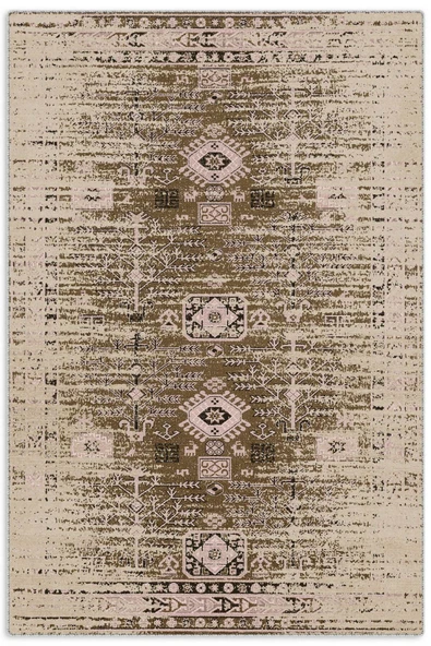 Pastel Home Etnik Desenli Yeşil Şönil Halı Kilim Yolluk Kaymaz Saçaklı Yıkanabilir Oturma Odası Mutfak Koridor ürün görseli 1