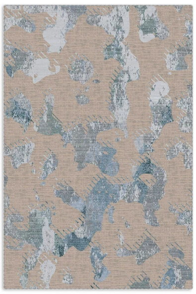 Pastel Home Gri Mavi Şönil Halı Kilim Yolluk Kaymaz Saçaklı Yıkanabilir Salon Koridor Mutfak Oturma Odası ürün görseli 1