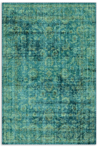 Pastel Home Su Yeşili Eskitme Şönil Halı Kilim Yolluk Kaymaz Yıkanabilir Saçaklı Oturma Odası Mutfak Koridor ürün görseli 1