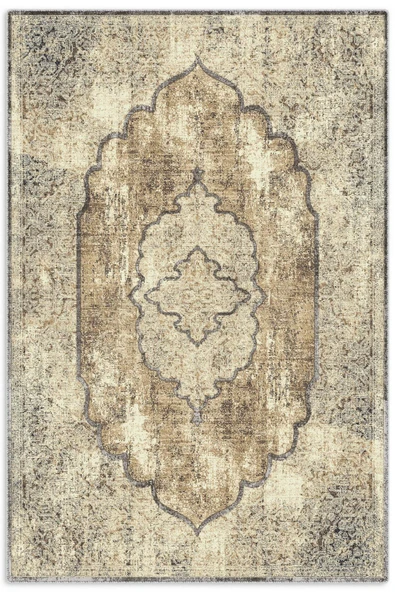 Pastel Home Bej Kahve Vintage Şönil Halı Kilim Yolluk Kaymaz Yıkanabilir Saçaklı Oturma Odası Koridor Mutfak ürün görseli 1